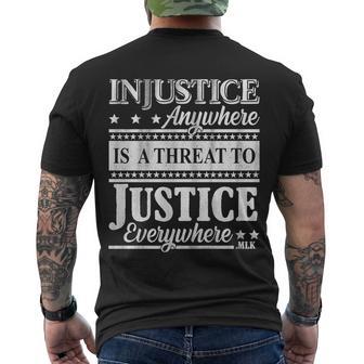 Injustice Anywhere Is A Threat To Justice Everywhere Mlk Tshirt Men's Crewneck Short Sleeve Back Print T-shirt - Monsterry DE