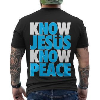 Inspirational Know Jesus Know Peace Men's Crewneck Short Sleeve Back Print T-shirt - Monsterry AU