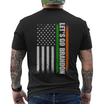 Irish American Flag Ireland St Patricks Day Let_S Go Brandon Tshirt Men's Crewneck Short Sleeve Back Print T-shirt - Monsterry