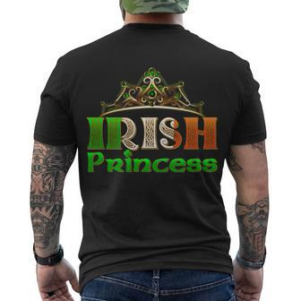 Irish Princess Crown St Patricks Day Tshirt Men's Crewneck Short Sleeve Back Print T-shirt - Monsterry