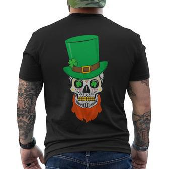 Irish Sugar Skull St Patricks Day Tshirt Men's Crewneck Short Sleeve Back Print T-shirt - Monsterry UK