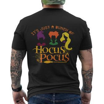 Its Just A Bunch Of Hocus Pocus Hocus Pocus Halloween Trick Or Treat H Men's T-shirt Back Print - Thegiftio UK