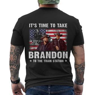 Its Time To Take Brandon To The Train Station V2 Men's Crewneck Short Sleeve Back Print T-shirt - Monsterry