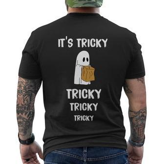 Its Tricky Ghost Halloween Costume Trick Or Treat Party Men's T-shirt Back Print - Thegiftio UK