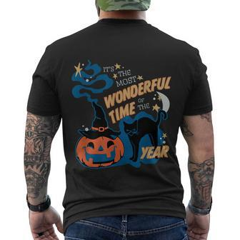 Its The Most Wonderful Time Of The Year Black Cat Halloween Men's T-shirt Back Print - Thegiftio UK
