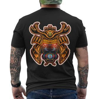 Japanese Samurai Warrior Demon Dog Tshirt Men's Crewneck Short Sleeve Back Print T-shirt - Monsterry CA