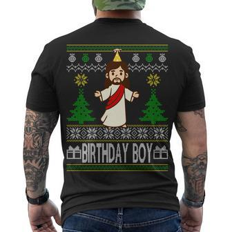 Jesus Birthday Boy Ugly Christmas Tshirt Men's Crewneck Short Sleeve Back Print T-shirt - Monsterry DE