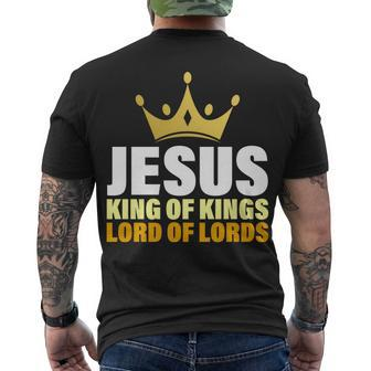 Jesus King Of Kings Lords Of Lords Men's Crewneck Short Sleeve Back Print T-shirt - Monsterry CA