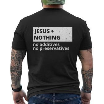 Jesus Plus Nothing Funny Christian Men's Crewneck Short Sleeve Back Print T-shirt - Monsterry DE