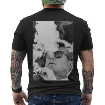 Jfk Smoking With Shades John F Kennedy President Men's Crewneck Short Sleeve Back Print T-shirt - Monsterry DE