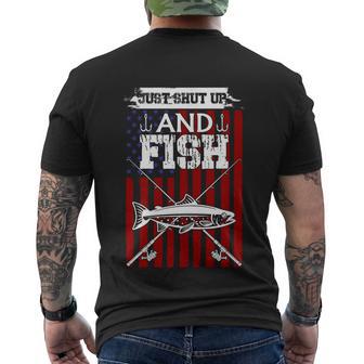 Job Shut Up And Fish Men's Crewneck Short Sleeve Back Print T-shirt - Monsterry UK