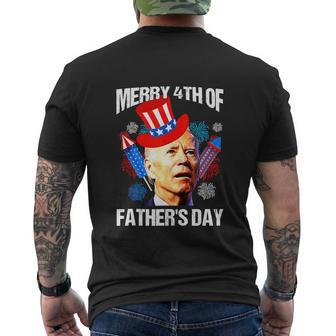Joe Biden Confused Merry Fourth Of July Men's Crewneck Short Sleeve Back Print T-shirt - Monsterry DE