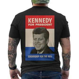 John F Kennedy 1960 Campaign Vintage Poster Men's Crewneck Short Sleeve Back Print T-shirt - Monsterry DE