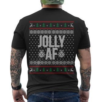 Jolly Af Ugly Christmas Men's Crewneck Short Sleeve Back Print T-shirt - Monsterry