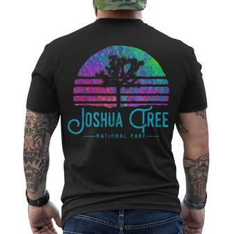 Joshua Tree National Park Psychedelic Festival Vibe Graphic Men's T-shirt Back Print - Seseable