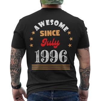 July 1996 Birthday Awesome Since 1996 July Vintage Cool Men's T-shirt Back Print - Seseable