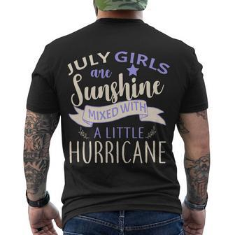 July Girls Are Sunshine Mixed With Hurricane Tshirt Men's Crewneck Short Sleeve Back Print T-shirt - Monsterry AU