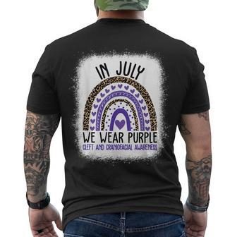 In July We Wear Purple Cool Cleft And Craniofacial Awareness Men's T-shirt Back Print - Seseable