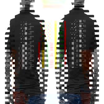 Junenth June 19Th 1865 Junenth Black Freedom Day Flag Men's T-shirt Back Print - Thegiftio