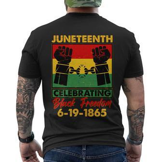 Juneteenth Celebrating Black Freedom 6-19-1865 Breaking The Chains Men's Crewneck Short Sleeve Back Print T-shirt - Monsterry AU