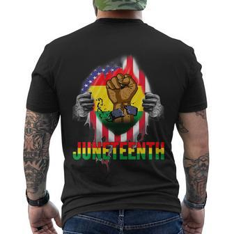 Juneteenth Day Black History Pride African Flag Freedom Men's T-shirt Back Print - Thegiftio UK