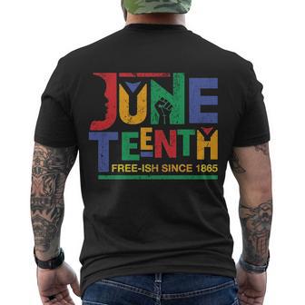 Juneteenth Free-Ish Since 1865 African Color Men's Crewneck Short Sleeve Back Print T-shirt - Monsterry CA