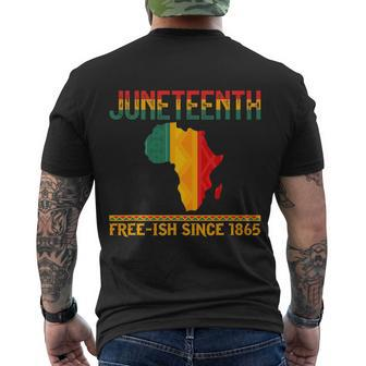 Juneteenth Freeish Since 1865 Melanin Ancestor Black History Men's T-shirt Back Print - Thegiftio UK