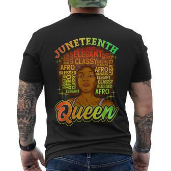 Juneteenth Juneteenth Shirts Natural Afro Queen Men's T-shirt Back Print - Thegiftio UK