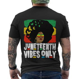 Juneteenth Vibes Only Juneteenth Celebrate Black Freedom Men's T-shirt Back Print - Thegiftio UK