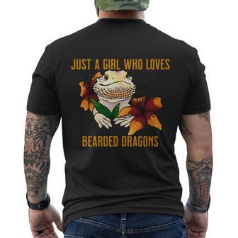 Just A Girl Who Loves Bearded Dragons Men's Crewneck Short Sleeve Back Print T-shirt - Monsterry