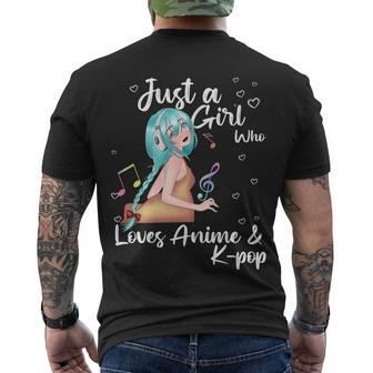 Just A Girl Loves Anime And Kpop Men's T-shirt Back Print - Thegiftio UK