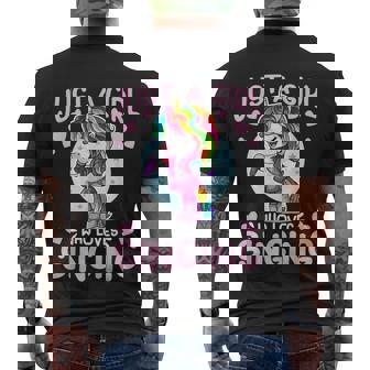 Just A Girl Who Loves Singing Karaoke Singer Unicorn Men's T-shirt Back Print - Thegiftio