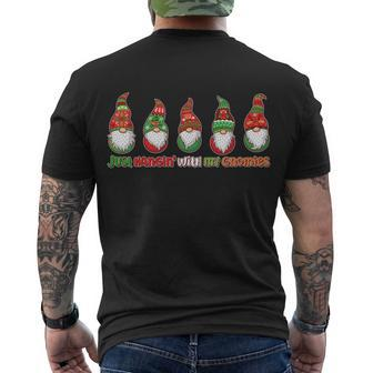 Just Hanging With My Gnomies Christmas Men's Crewneck Short Sleeve Back Print T-shirt - Monsterry