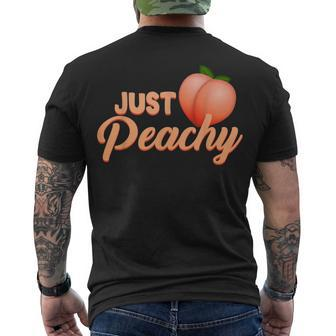 Just Peachy Retro 70S Georgia Summer Fruit Hippie Peaches Men's T-shirt Back Print - Seseable