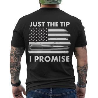 Just The Tip I Promise Usa Bullet Flag Men's Crewneck Short Sleeve Back Print T-shirt - Monsterry