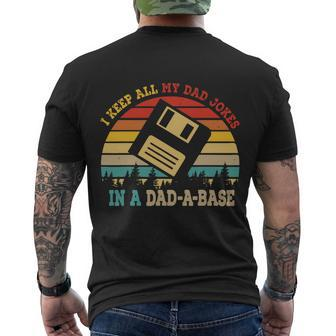 I Keep All My Dad Jokes In A Dadabase Vintage Father Day V3 Men's T-shirt Back Print - Thegiftio UK