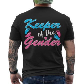 Keeper Of The Gender Baby Reveal Party Men's Crewneck Short Sleeve Back Print T-shirt - Monsterry CA