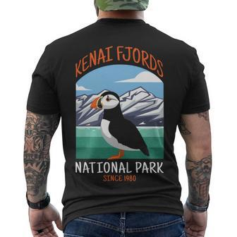 Kenai Fjords National Park Us Puffin Bird Alaska Men's T-shirt Back Print - Seseable