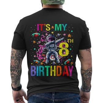Kids Its My 8Th Birthday Astronaut Space Men's Crewneck Short Sleeve Back Print T-shirt - Monsterry CA