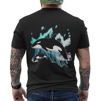 Killer Whale Ocean Lover Gift Idea Men Boys Kids Orca Great Gift Men's Crewneck Short Sleeve Back Print T-shirt - Monsterry
