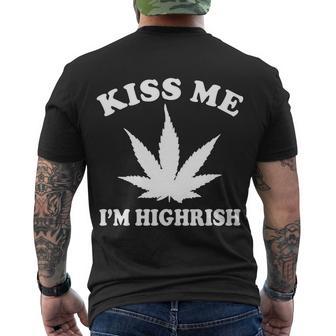 Kiss Me Im Highrish Irish St Patricks Day Weed Men's Crewneck Short Sleeve Back Print T-shirt - Monsterry AU