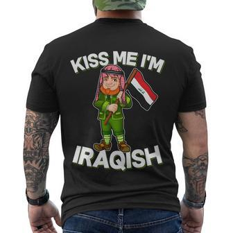 Kiss Me Im Iraqish Men's Crewneck Short Sleeve Back Print T-shirt - Monsterry