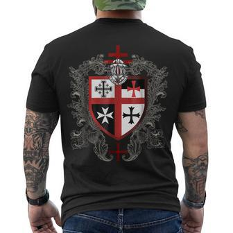 Knight Templar T Shirt - Shield Of The Knight Templar - Knight Templar Store Men's T-shirt Back Print - Seseable