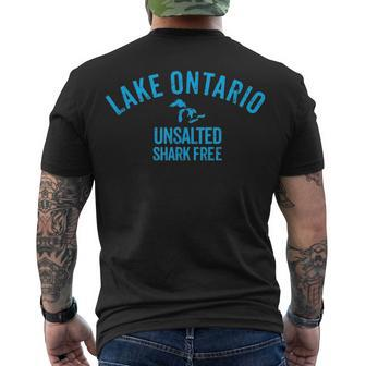 Lake Ontario Unsalted Shark Free Great Lakes Men's T-shirt Back Print - Thegiftio UK
