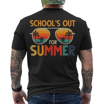 Last Day Of School Retro Schools Out For Summer Teacher Men's T-shirt Back Print - Thegiftio UK