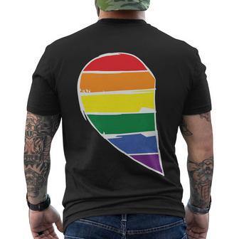 Left Half Of Heart Lgbt Gay Pride Lesbian Bisexual Ally Quote Men's Crewneck Short Sleeve Back Print T-shirt - Monsterry AU