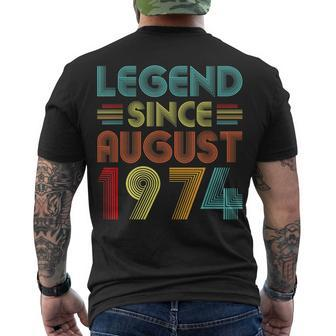 Legend Since August 1974 Vintage 48 Years Old 48Th Birthday Men's T-shirt Back Print - Thegiftio UK