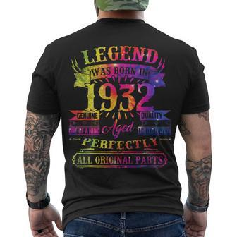 Legend Was Born In 1932 90 Year Old 90Th Birthday Tie Dye Men's T-shirt Back Print - Seseable