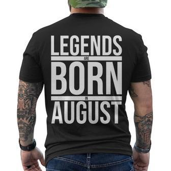 Legends Are Born In August Gift Men's Crewneck Short Sleeve Back Print T-shirt - Monsterry