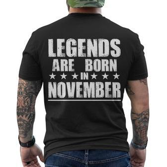 Legends Are Born In November Birthday Tshirt Men's Crewneck Short Sleeve Back Print T-shirt - Monsterry AU